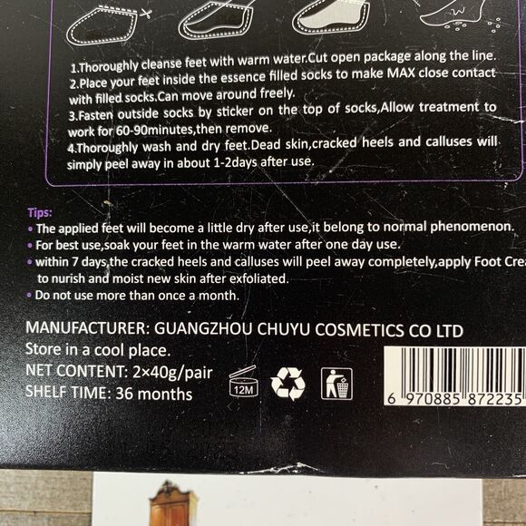 2 Pairs Exfoliating Peel Off Foot Mask Remove Hard Dead Skin Callus Soft Feet - Picture 8 of 9